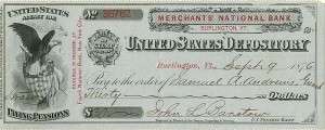 Merchants' National Bank Check